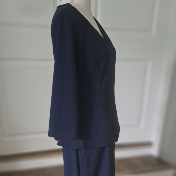 I Miusol Classy Navy Blue V-Neck 3/4 Sleeve Party Dress XL NWT - Picture 7 of 10